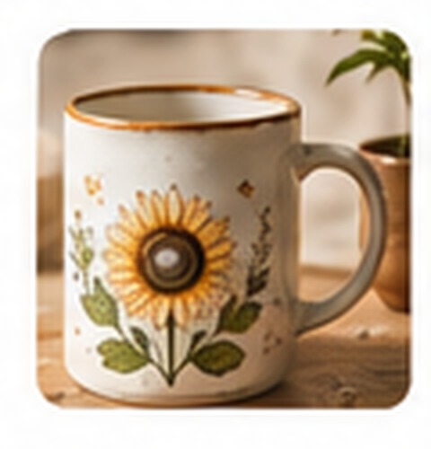 Sunflower ceramic mug